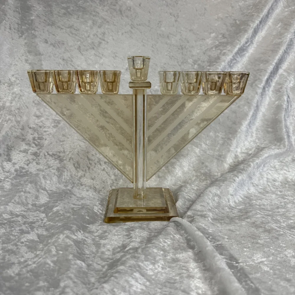 חנוכיית חבד קריסטל ענבר