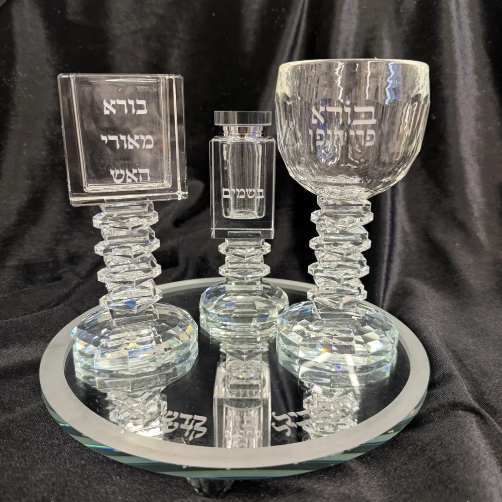 סט הבדלה קריסטל מדרגות שקוף